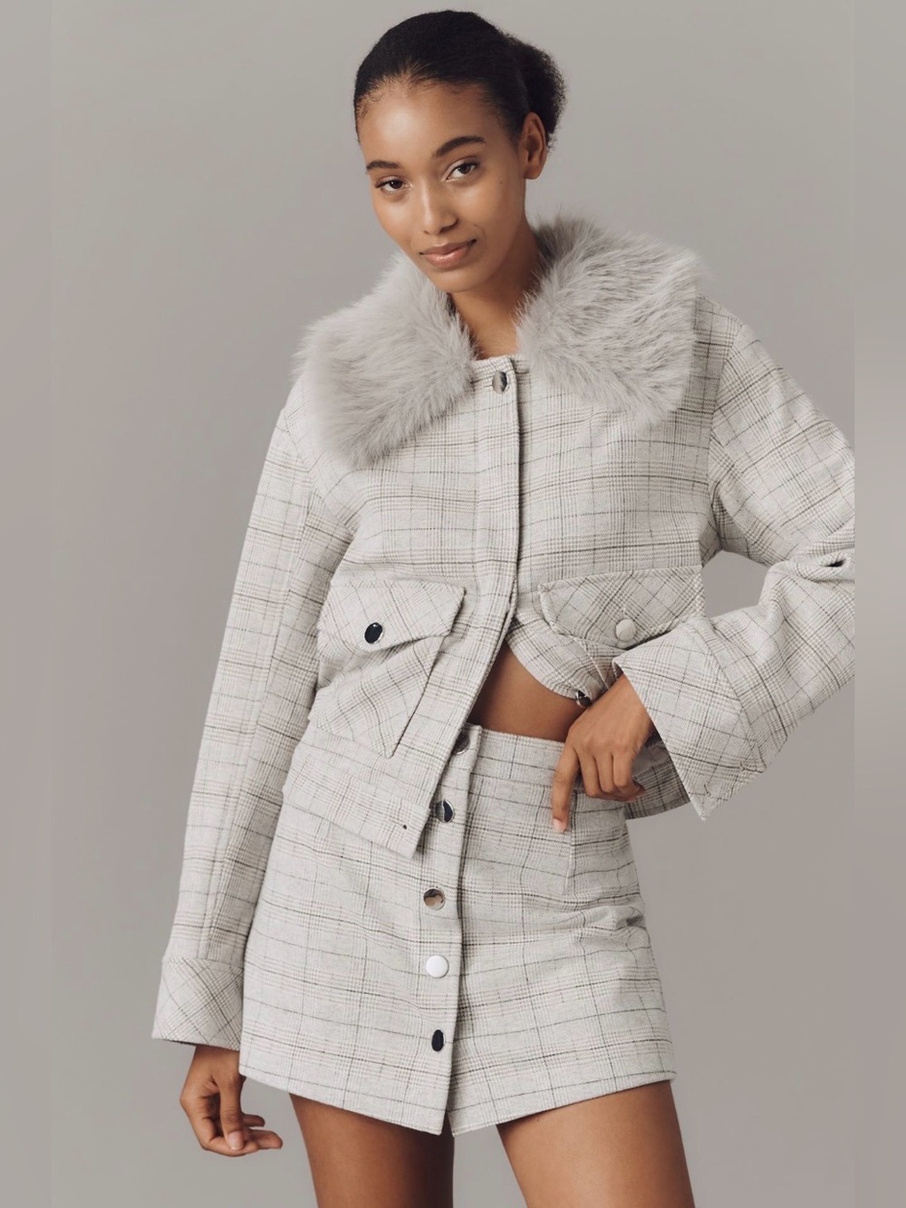 Anthropologie Maeve Cozy Plaid Skort